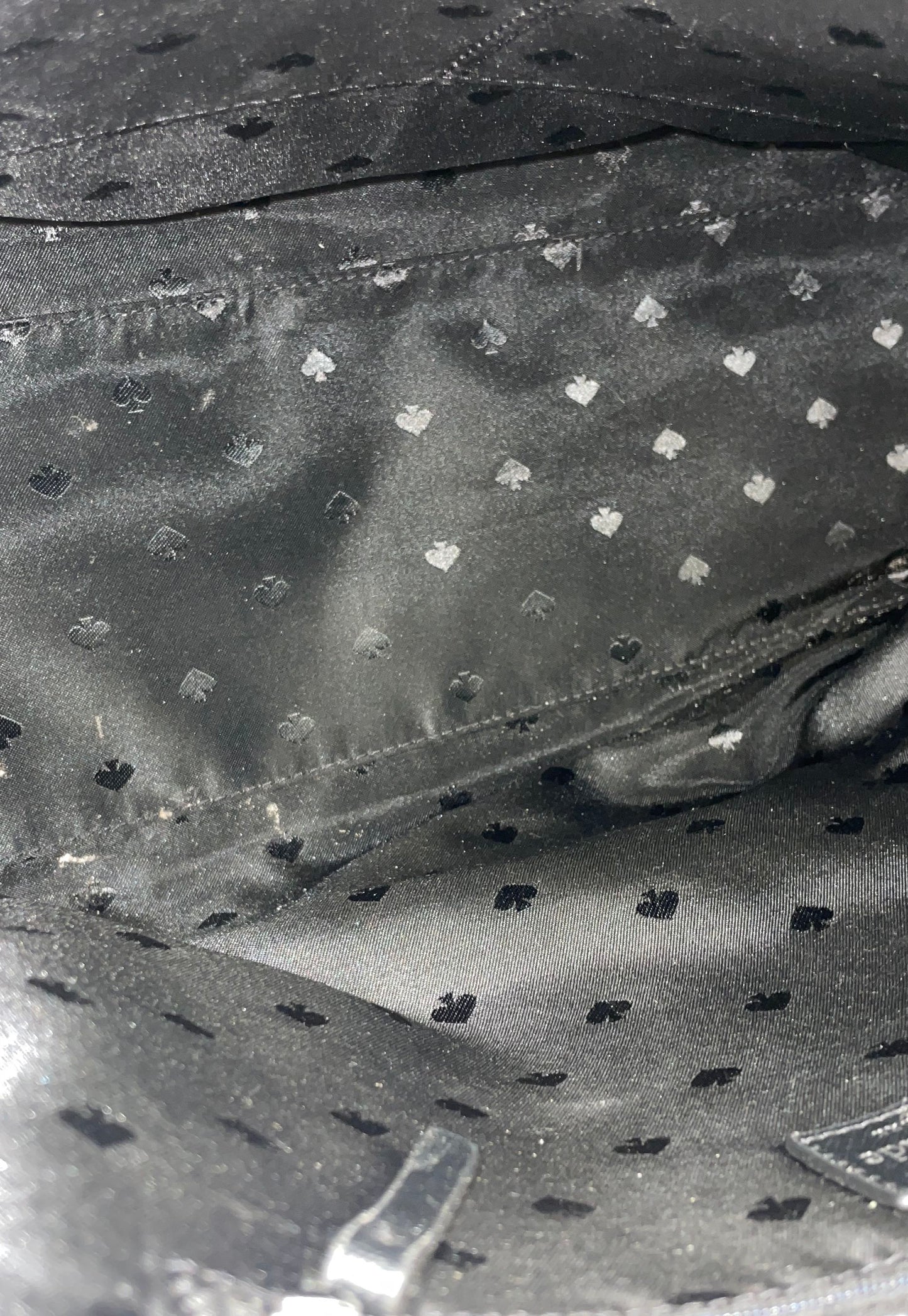 Kate Spade Silver Glitter Mavis Street Taden Tote Bag Large Bow Detail