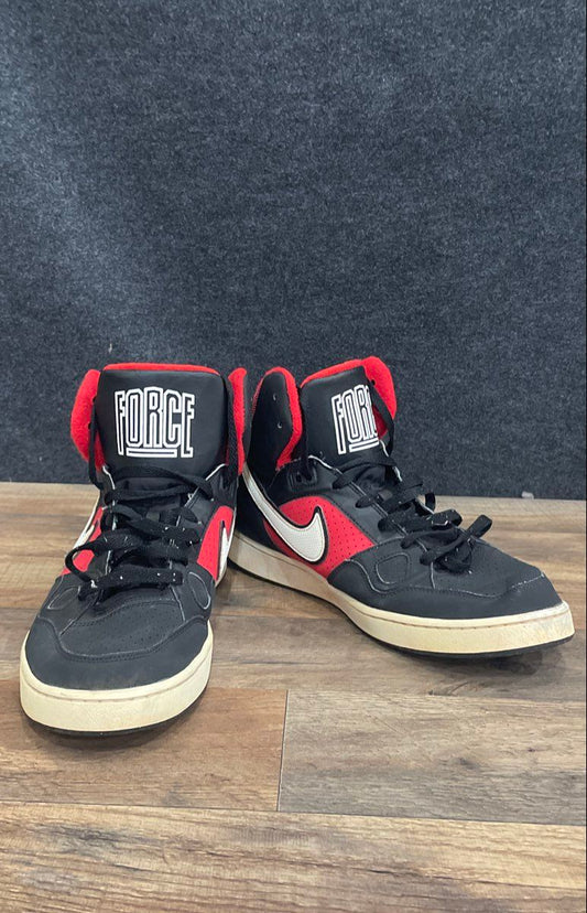 Nike Son of Force Mid Black University Red White Basketball Sneakers Size 12