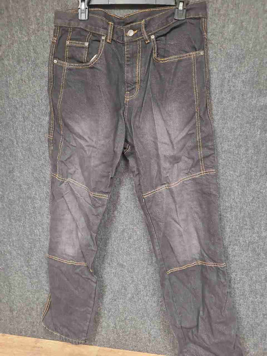 Craze Men's Faded Black Utility Moto Jeans Contrast Stitch Paneled NWT Sz 34