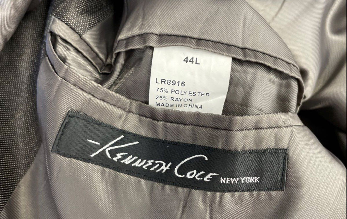 Kenneth Cole New York Men's Brown Ticket Pocket 2-Button Blazer Sz 44L