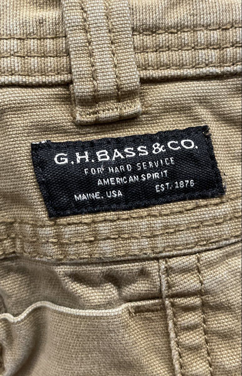 G.H. Bass & Co Men's Beige Hard Service Canvas Workwear Utility Pants Sz 34x30