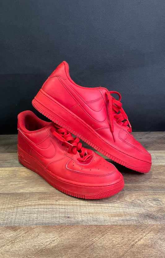 Nike Air Force 1 Low Triple Red University Red Sneakers Men's Size 10