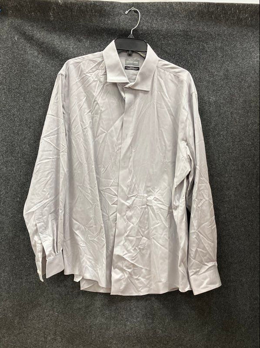 Michael Kors Men's Gray Slim Fit Comfort Stretch Dress Shirt 18 34/35 2XL