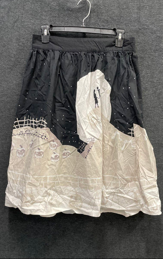 Disney Nightmare Before Christmas Jack Sally Graphic A-Line Skirt Women's M