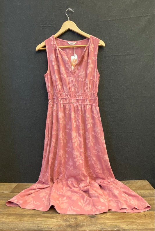 Simplee Women's Pink Floral Jacquard V-Neck Maxi Dress Sz S NWT