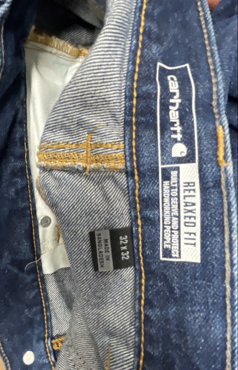 Carhartt Men's Relaxed Fit Blue Denim 5-Pocket Work Jeans Size 32x32