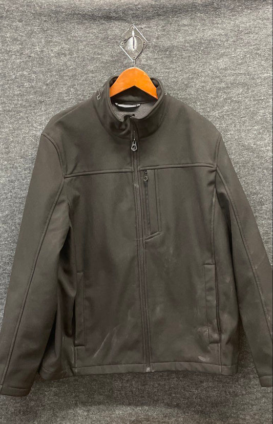 Nautica Men's Black Softshell Jacket Water Wind Resistant Active Stretch Sz L