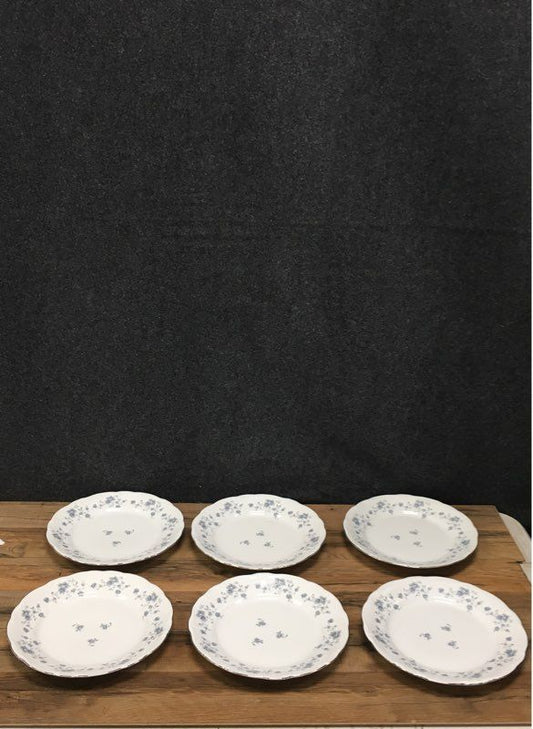 Johann Haviland Blue Garland Dinner Plates 6 Piece Set Bavaria Germany