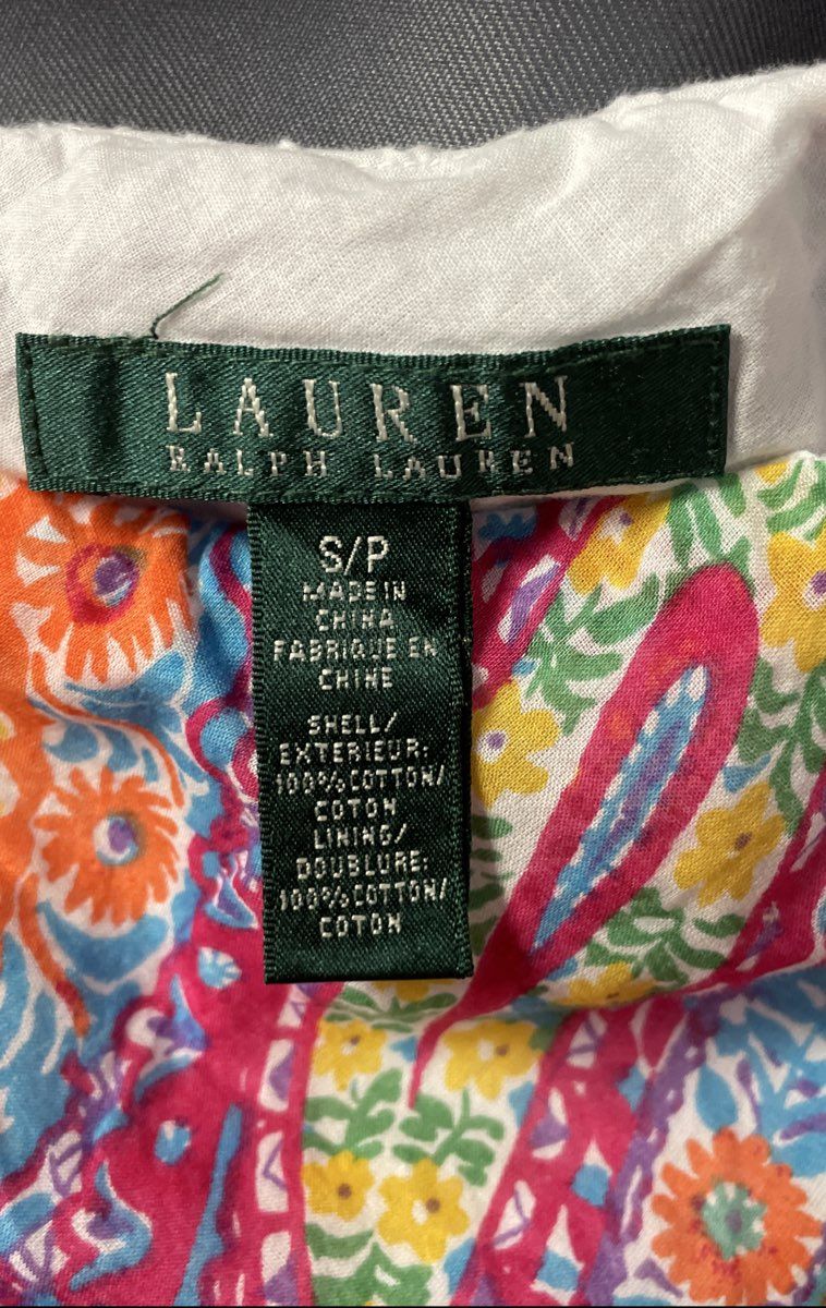 Lauren Ralph Lauren Women's Pink Paisley Floral Tiered Cotton Maxi Skirt Sz S