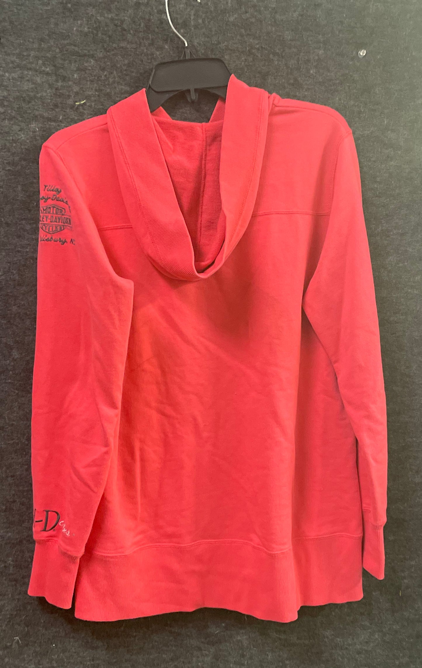 Harley-Davidson Pink V-Neck Hooded Sweatshirt Studded Salisbury NC Dealer Sz L