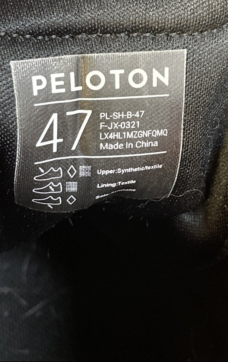 Peloton Road Indoor Cycling Shoes Black White Red Size 47 US Men's 13