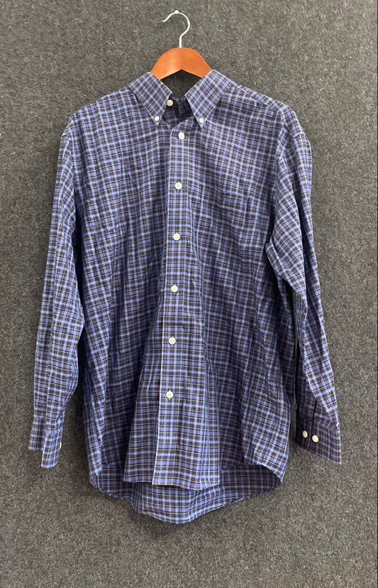 Vintage 90s Orvis Sporting Traditions Men's Blue Plaid Button Down Shirt Sz L
