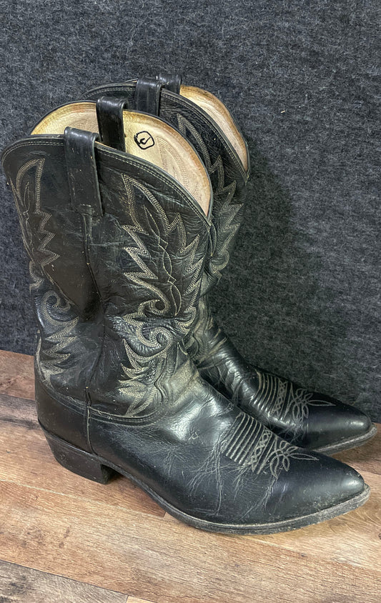 Dan Post Milwaukee Black Leather Western Cowboy Boots Size 11D