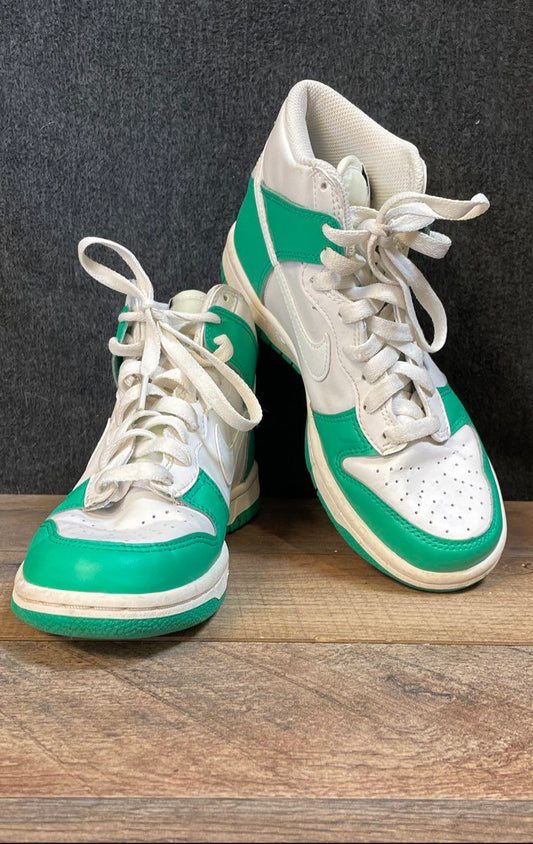 Nike Dunk High GS White Chlorophyll Green Sneakers Size 4Y