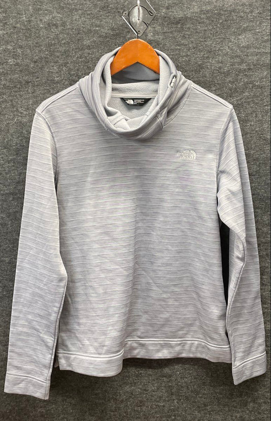The North Face Women's Gray Heather Fleece Cowl Neck Pullover Sweater Sz M