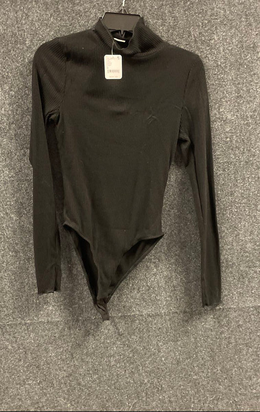 Intimately Free People Women's Black Ribbed Mock Neck Bodysuit NWT Size M