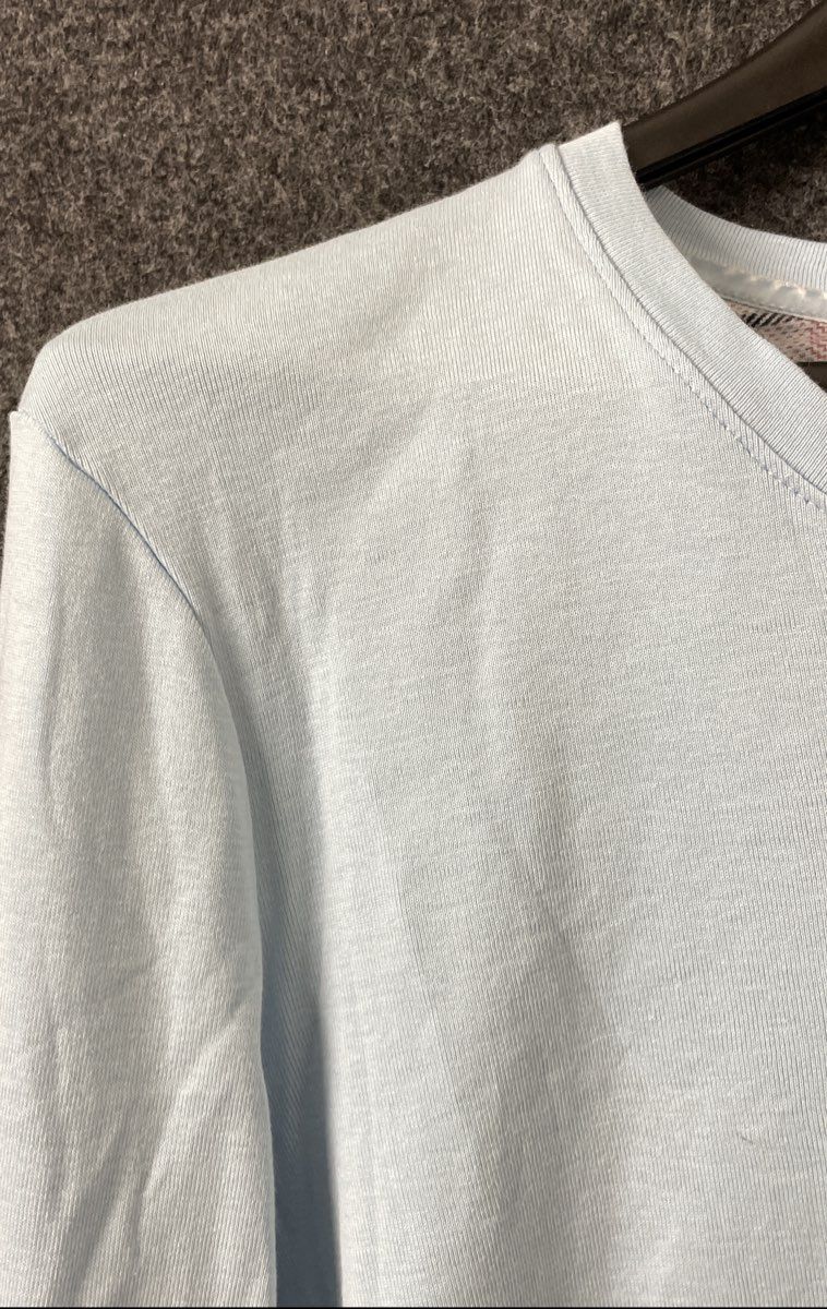 L.L. Bean Women's Light Blue Unshrinkable Mini-Waffle Henley Top Shirt Size LP