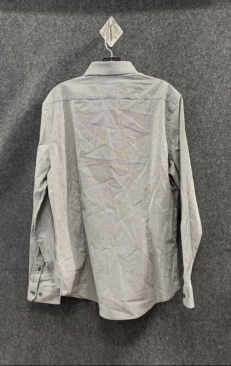 Express Men's Slim 1MX Grey Geometric Pattern Dress Shirt NWT Sz M