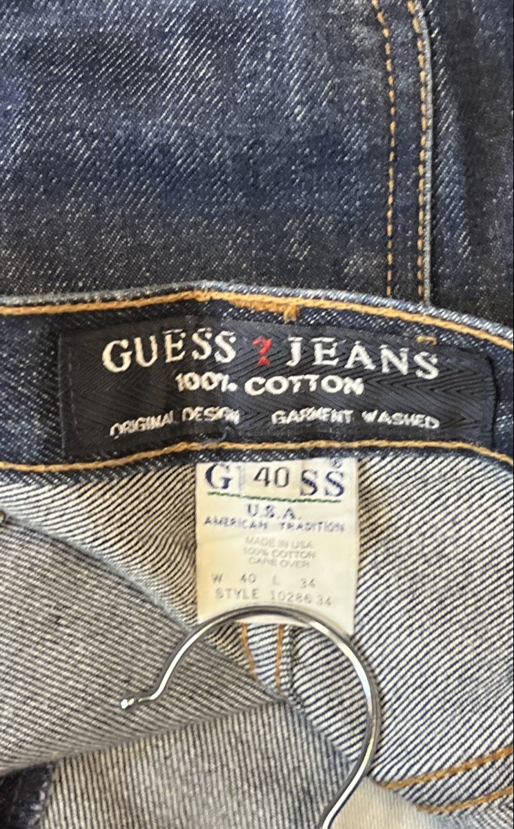 Vintage 90s Guess Men's Blue Carpenter Jeans Made in USA Sz 40x34