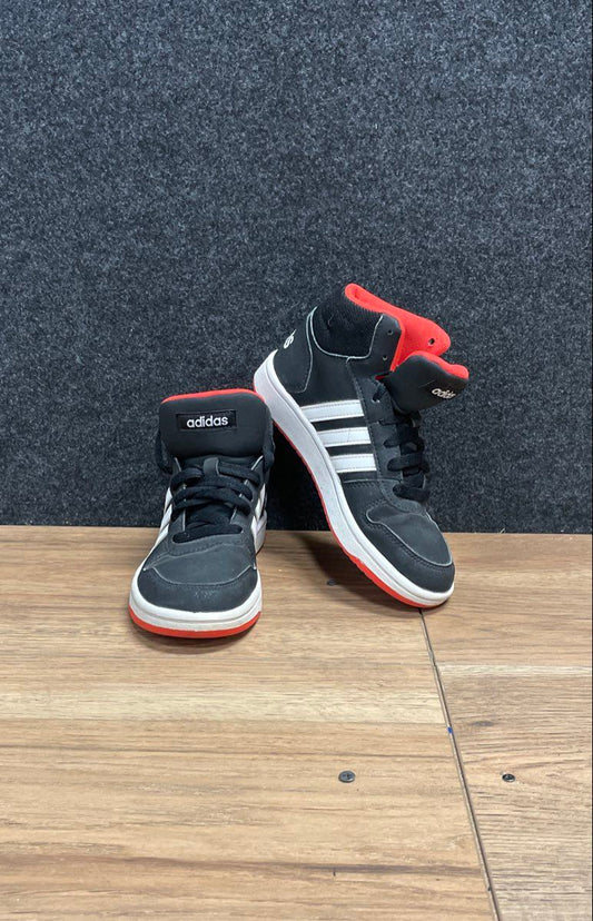 adidas Hoops 2.0 Mid Black White Red High Top Sneakers Size 3