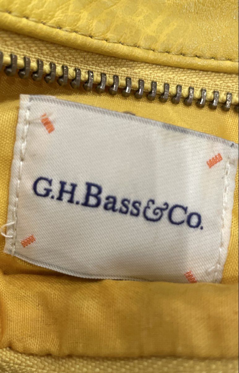 G.H. Bass & Co. Blue Yellow Leather Reversible Tote Bag & Attached Pouch