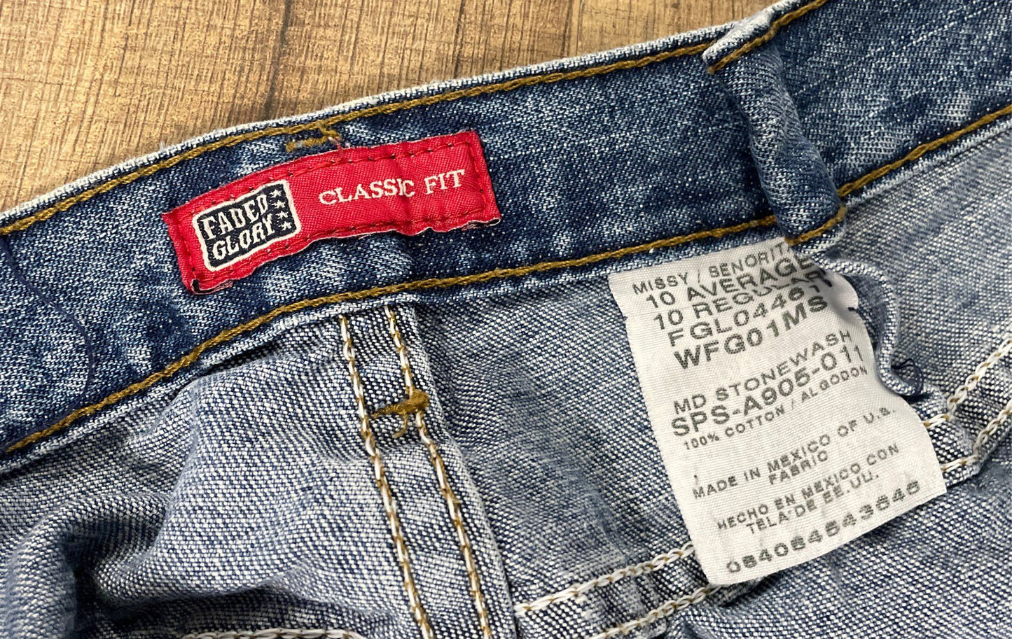 Faded Glory Women's Blue Classic Fit Stonewash Cotton Jeans Size 10 Reg