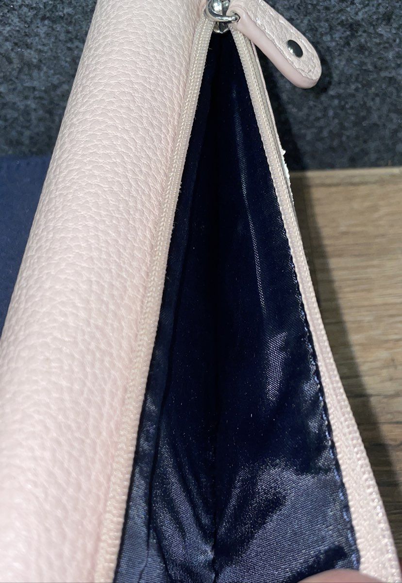 Tommy Hilfiger Light Pink Pebbled Trifold Flap Wallet Silver Hardware