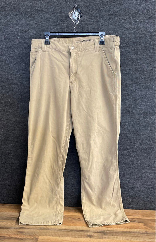 Carhartt Men's Rugged Flex Relaxed Fit Canvas Work Pants Tan 36x32