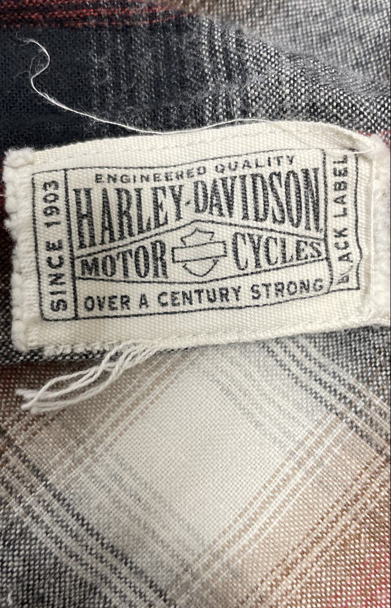 Harley-Davidson Men's Black Label Plaid Pearl Snap Western Shirt Sz 2XL