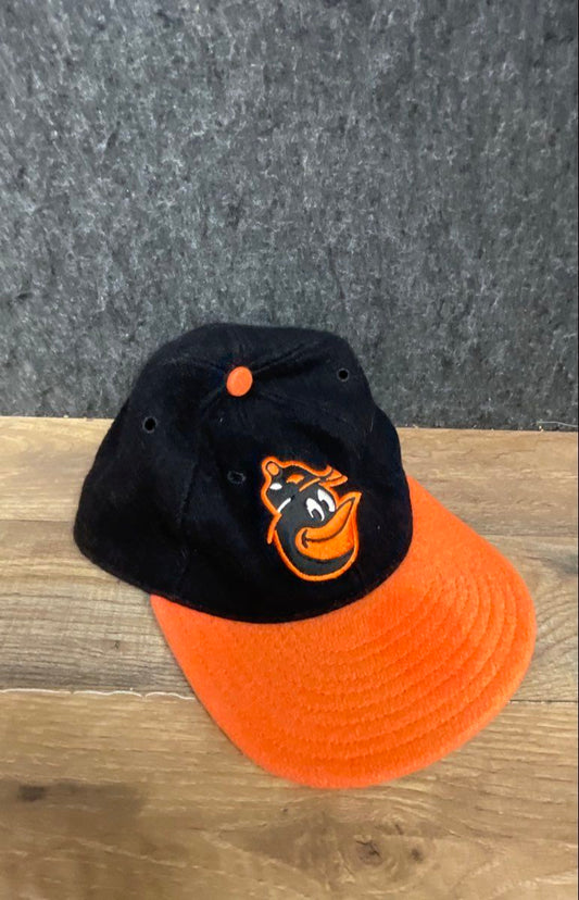 Vintage Baltimore Orioles MLB Cartoon Bird Wool Baseball Cap Black Orange