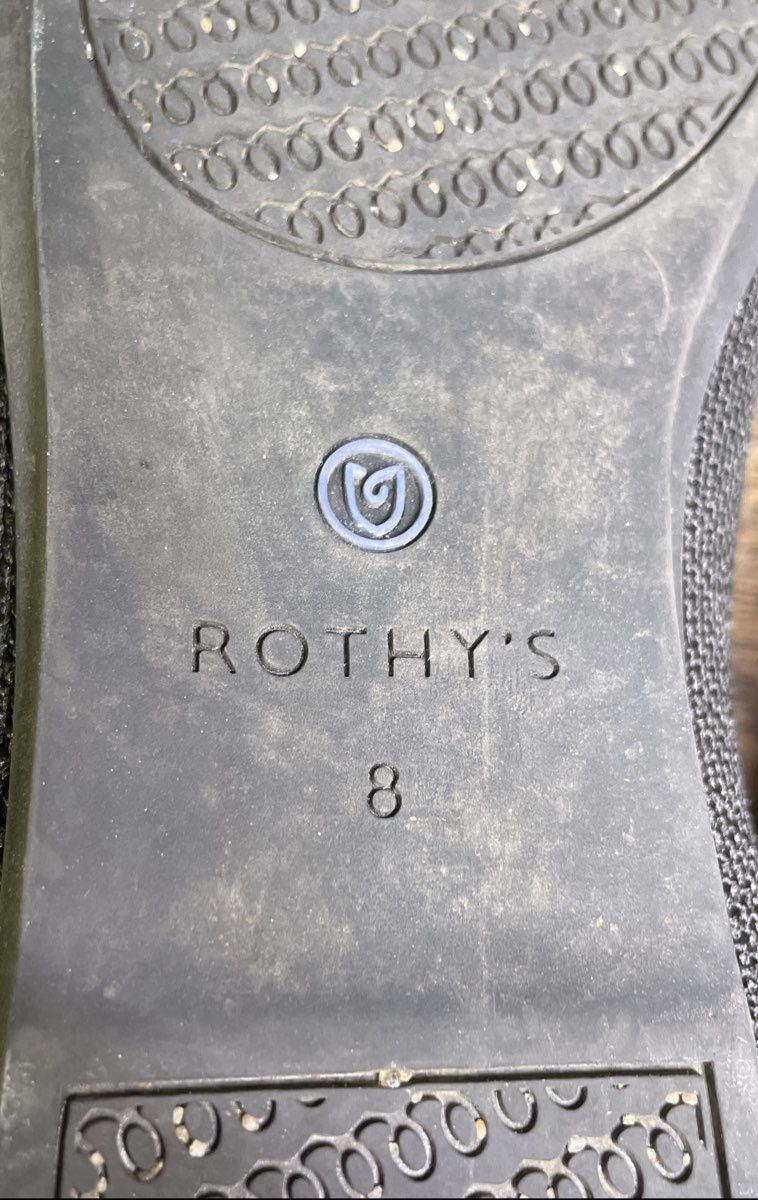 Rothy's The Flat Black Solid Knit Ballet Flats Women's Size 8