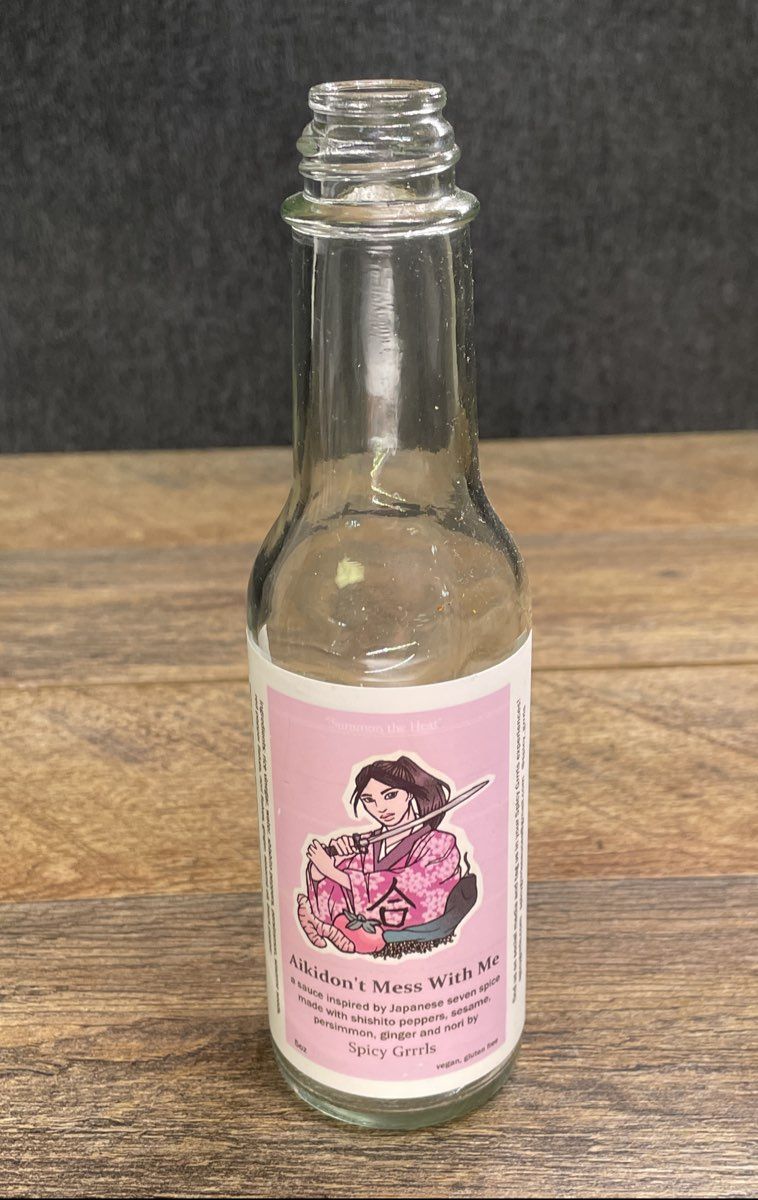 Set Of 3 Vintage Styled "Spicy Girls" Hot Sauce Glass Bottles