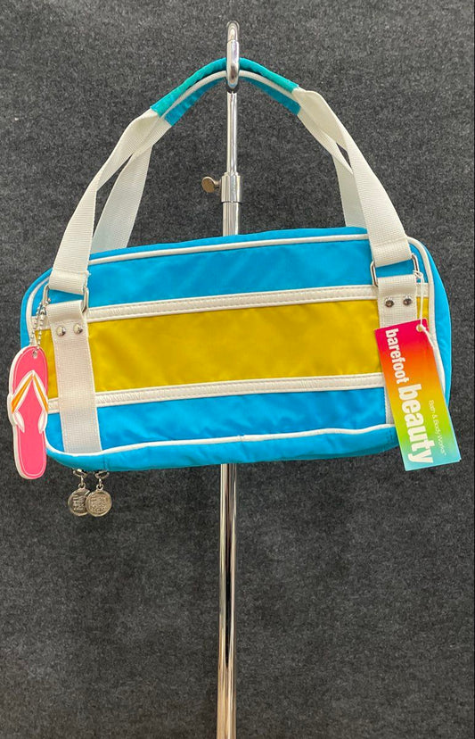 Vintage 2000s Bath & Body Works Barefoot Beauty Striped Cosmetic Pouch Bag NWT