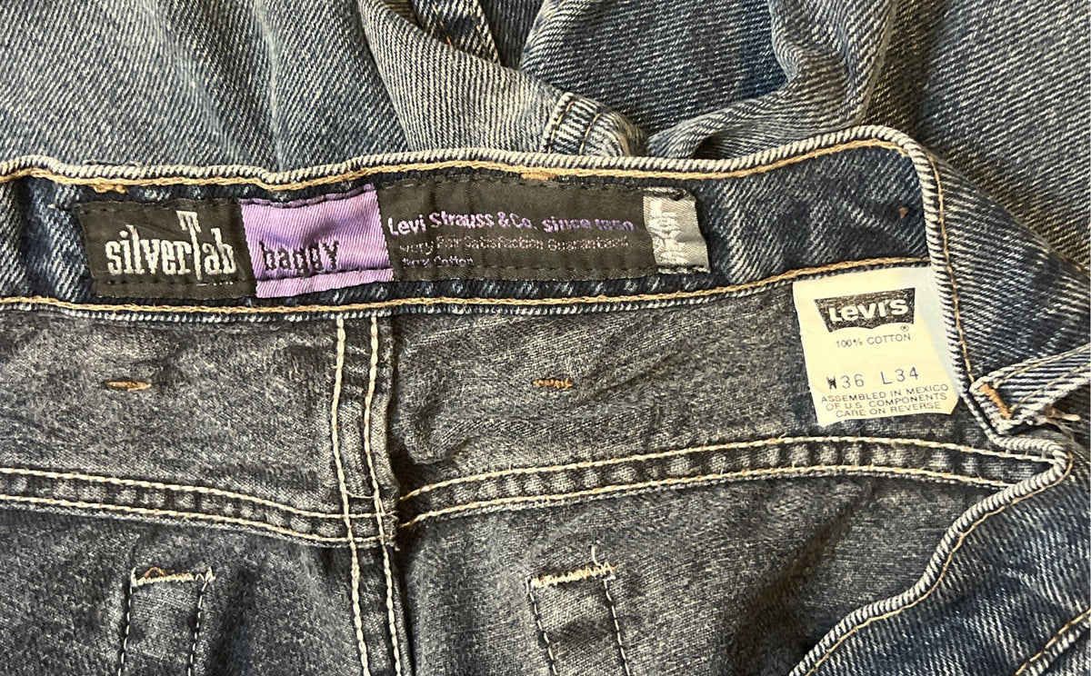 Vintage 90s Levi's SilverTab Men's Baggy Blue Denim Jeans Sz 36x34