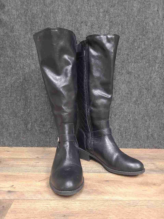 St. John's Bay Darling Black Quilted Riding Boots Women's Size 8.5