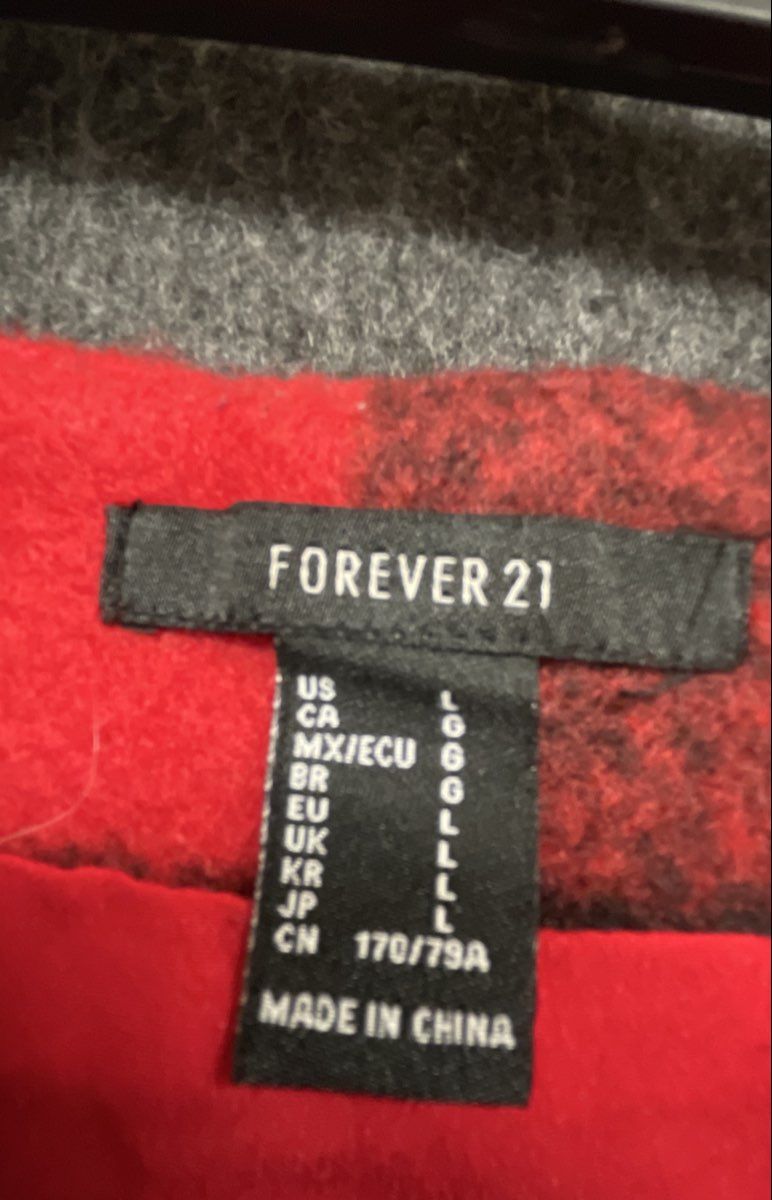 Forever 21 Women's Red Black Buffalo Plaid Buckle Wrap Mini Skirt Sz L
