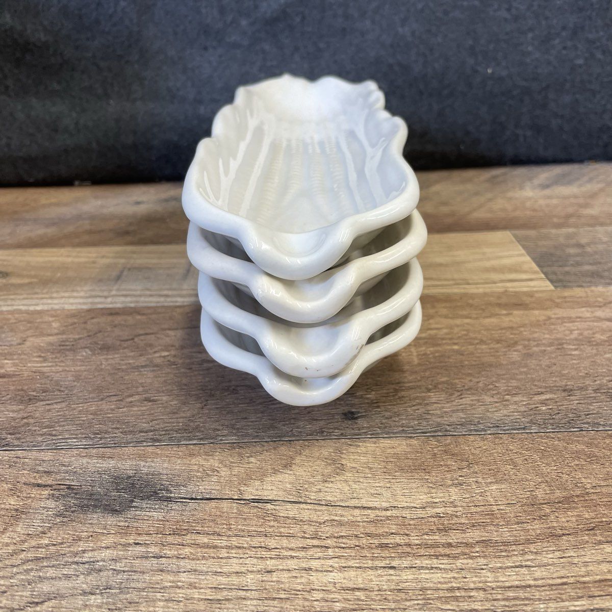 Set of 4 White Ceramic Corn on the Cob Dishes