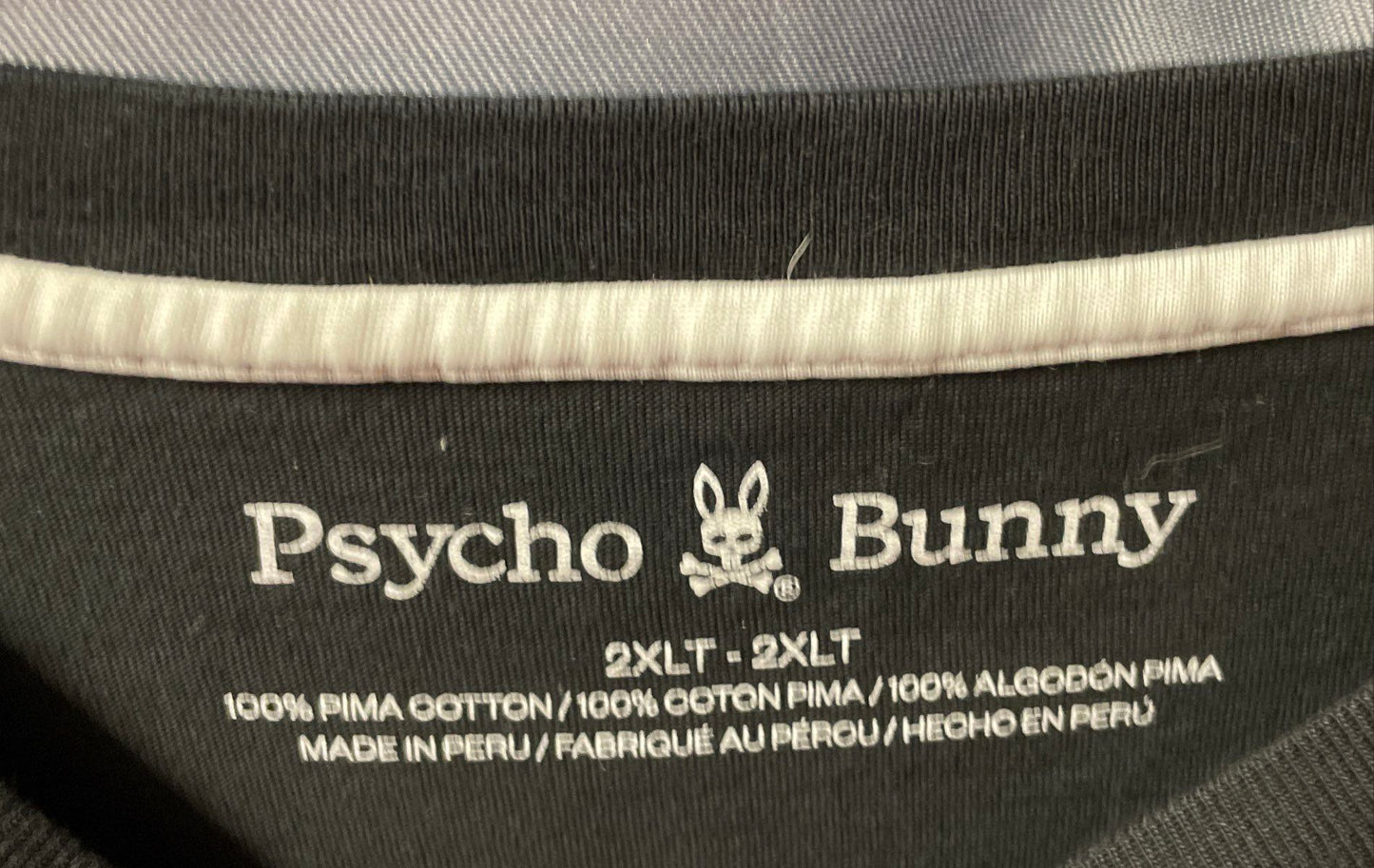 Psycho Bunny Men's Black Graphic Logo Pima Cotton T Shirt Size 2XLT
