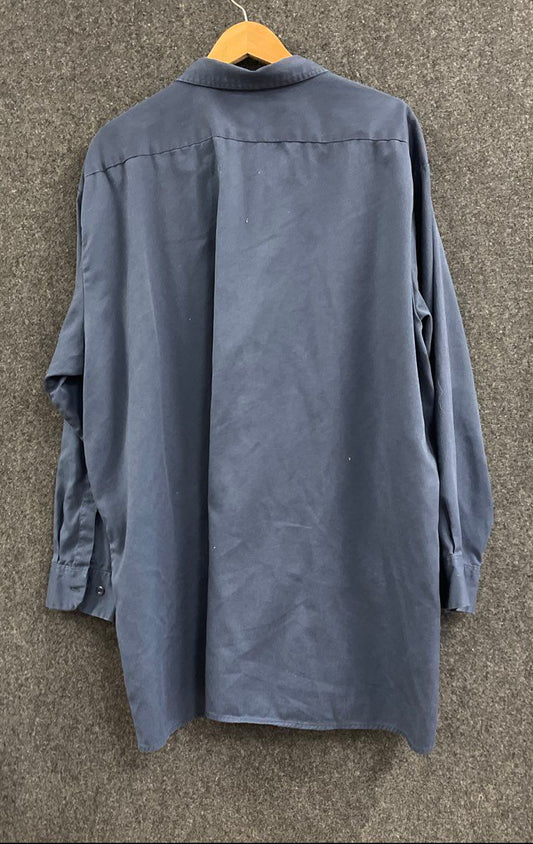 Dickies Men's Long Sleeve Work Shirt Navy Blue Twill Size 3XL