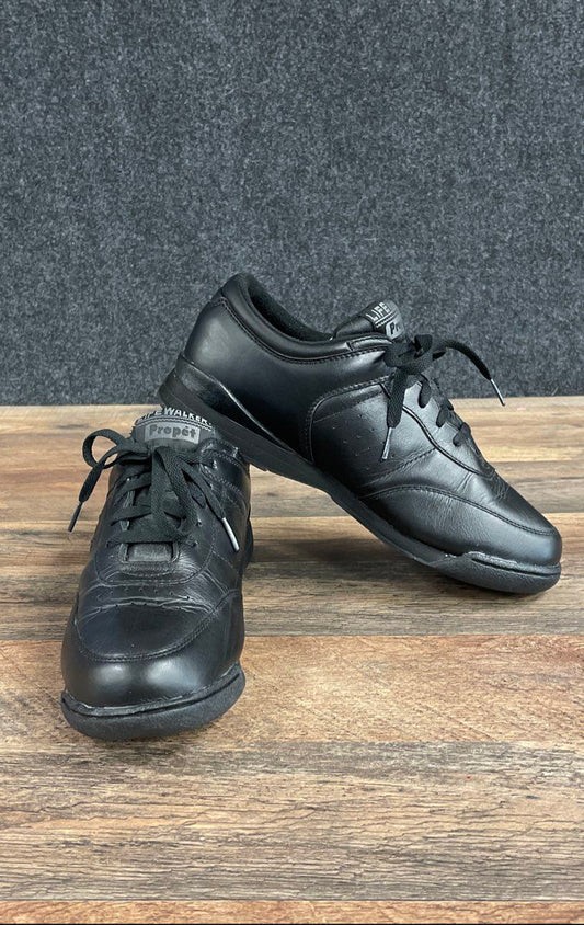 Propet LifeWalker W3804 Black Leather Walking Shoes Sneakers Women's Size 9.5 W