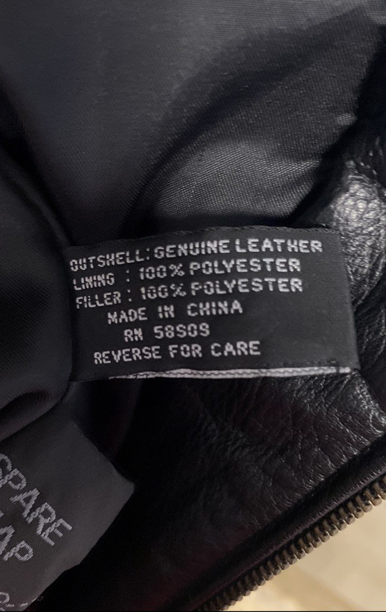 Roundtree & Yorke Men's Black Vintage 90s Bomber Leather Jacket Sz L