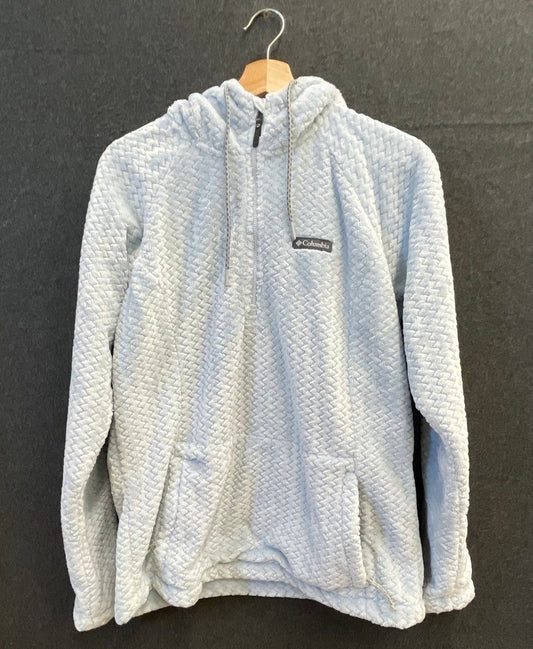 Columbia Women's Light Blue Fire Side II Sherpa Half Zip Hoodie Pullover Sz M
