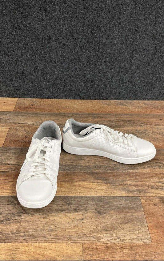 Lacoste Carnaby Evo White Perforated Low Top Sneakers Women's Size 6.5
