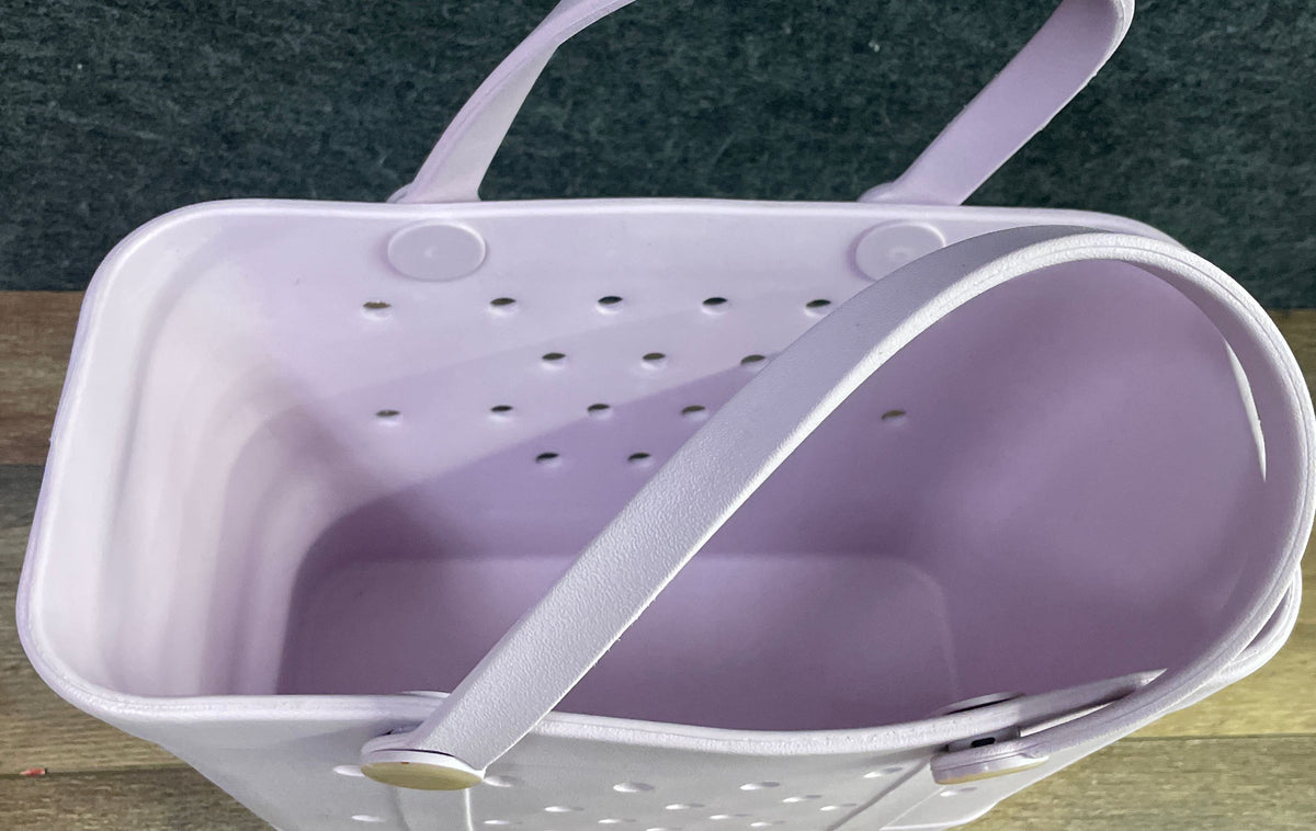 Simply Southern Lavender Purple Rubber EVA Mini Tote Beach Bag Waterproof 10in
