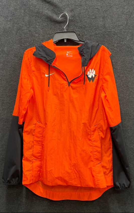Nike Men's Woodberry Forest School 1/4 Zip Hooded Windbreaker Orange S