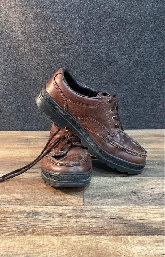 G.H. Bass Tuckerman Brown Leather Moc Toe Oxford Casual Shoes Men's Size 10.5 M