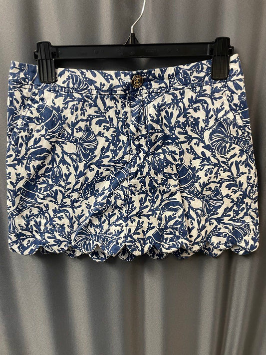 Lilly Pulitzer Collette Skort Sea Shell Print Corduroy Scalloped Hem Size 0