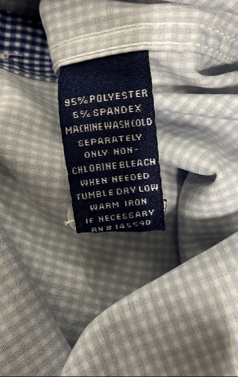 Nautica Men's Blue White Check Slim Fit Stretch Button Down Shirt Sz S NWT