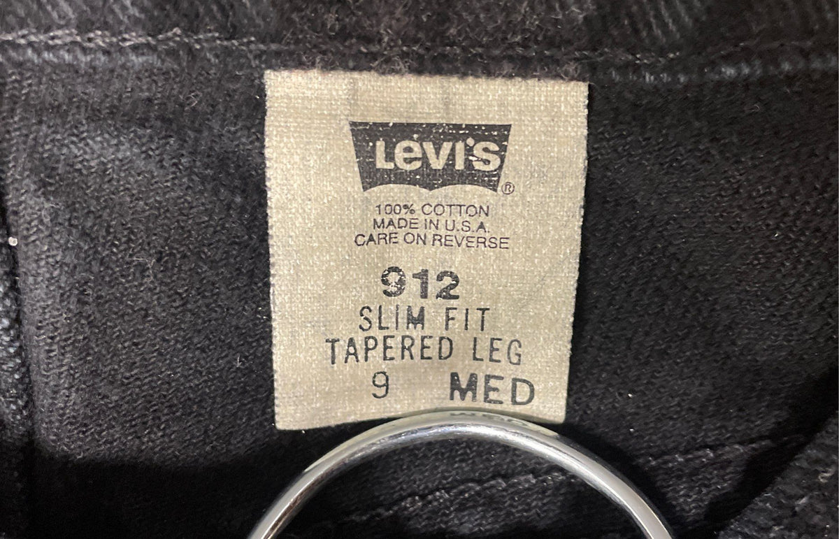 Vintage 90s Levi's Women's 912 Slim Fit Tapered Leg Black Jeans USA Made Sz 9