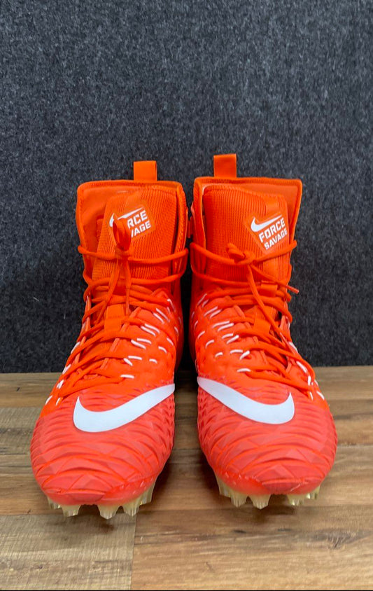 Nike Force Savage Elite Orange White Football Cleats Men's Size 16